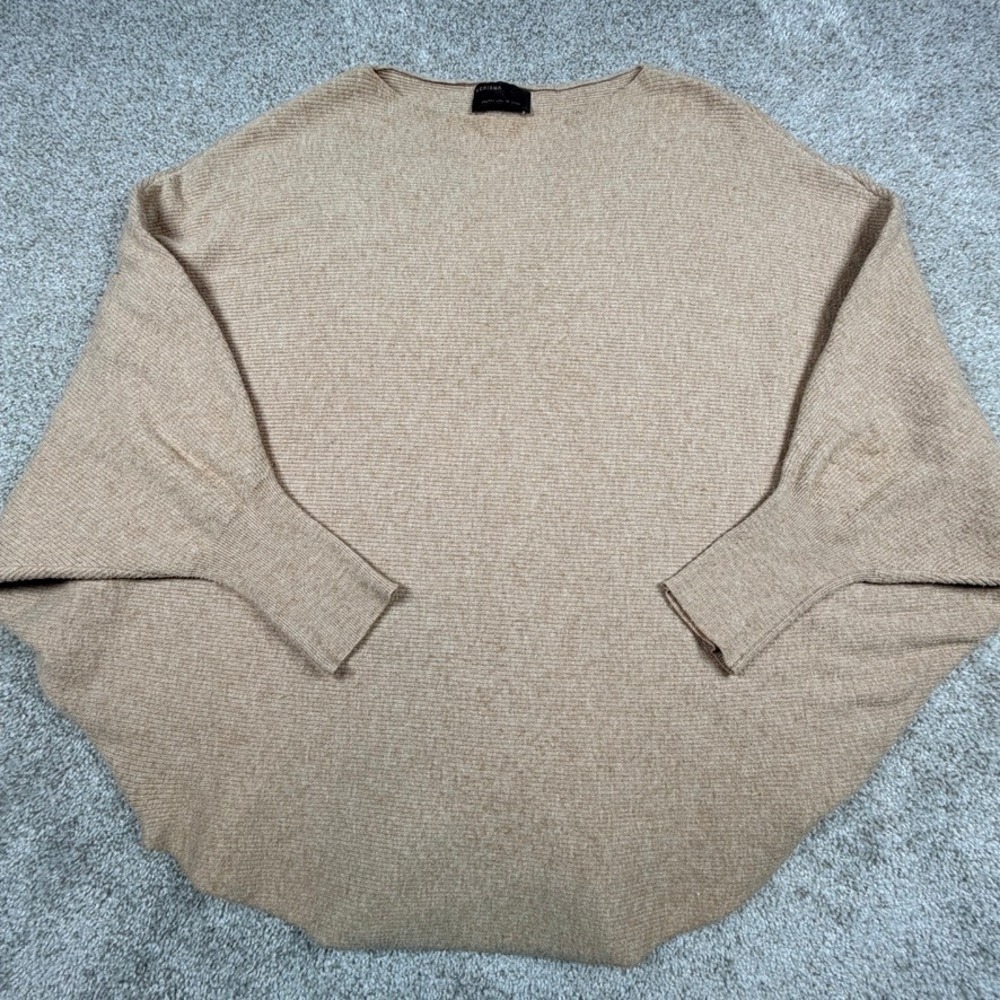 Kerisma Batwing Sleeve Ribbed Knit Sweater Tan Camel Small Medium